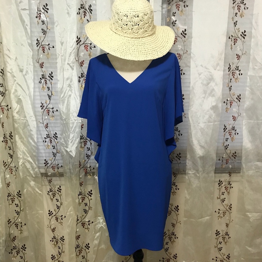 Eliza J Crepe Split Dolman Sleeve Shift Dress